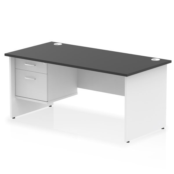 Pulse 1600mm Panel End Straight Desk With Single Fixed Pedestal - Image 33