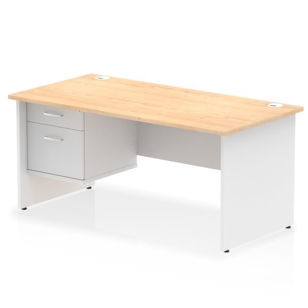 Pulse 1600mm Panel End Straight Desk With Single Fixed Pedestal - Image 34