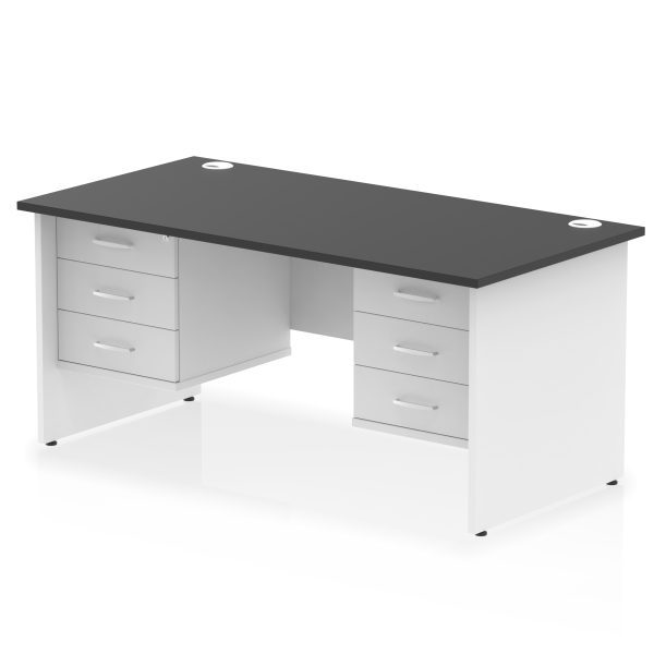 Pulse 1600mm Panel End Straight Desk With Two Fixed Pedestal - Image 42