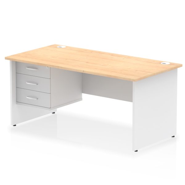 Pulse 1600mm Panel End Straight Desk With Single Fixed Pedestal - Image 36