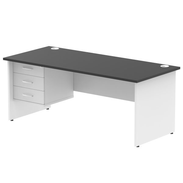 Pulse 1800mm Panel End Straigh Desk With Single Fixed Pedestal - Image 35