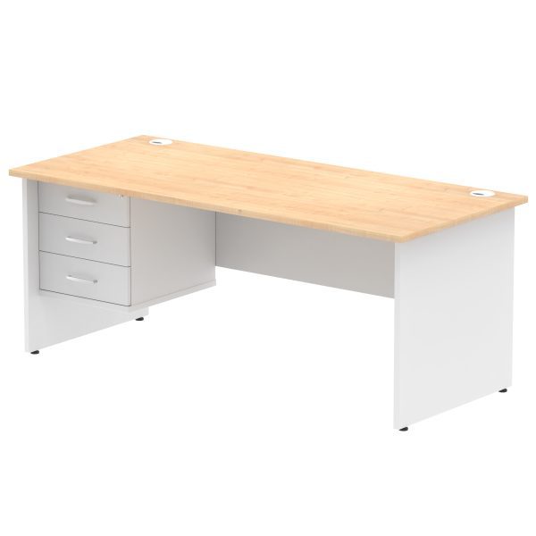 Pulse 1800mm Panel End Straigh Desk With Single Fixed Pedestal - Image 36