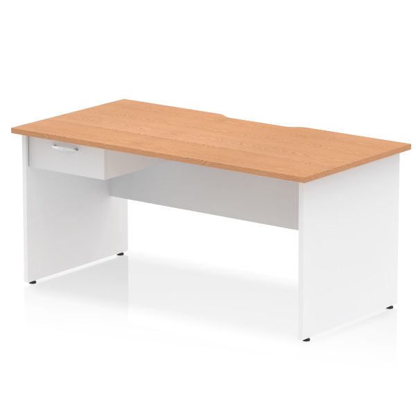 Pulse Scalloped Edge Panel End Straight Desk Frame With Single One Drawer Fixed Pedestal - Image 35