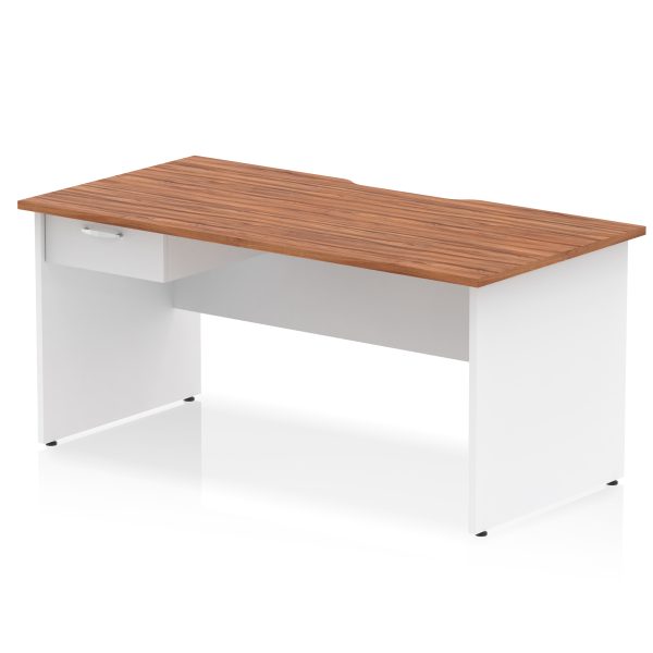 Pulse Scalloped Edge Panel End Straight Desk Frame With Single One Drawer Fixed Pedestal - Image 36