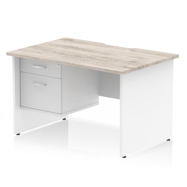 Pulse Scalloped Edge 1200mm Panel End Straight Desk With Single Fixed Pedestal - Image 10