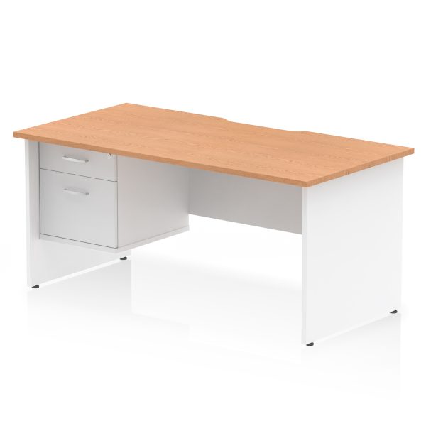 Pulse Scalloped Edge 1600mm Panel End Straight Desk With Single Fixed Pedestal - Image 12