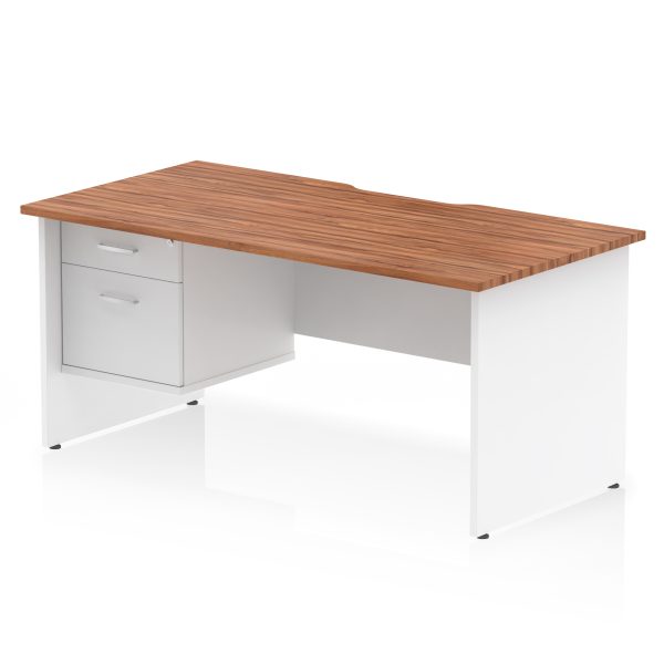 Pulse Scalloped Edge 1600mm Panel End Straight Desk With Single Fixed Pedestal - Image 13