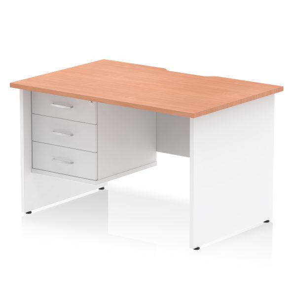Pulse Scalloped Edge 1200mm Panel End Straight Desk With Single Fixed Pedestal - Image 20