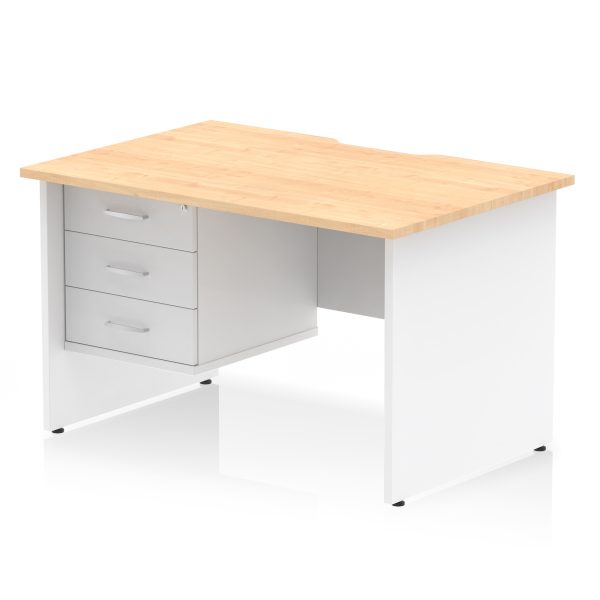 Pulse Scalloped Edge 1200mm Panel End Straight Desk With Single Fixed Pedestal - Image 22