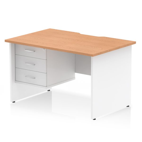 Pulse Scalloped Edge 1200mm Panel End Straight Desk With Single Fixed Pedestal - Image 23