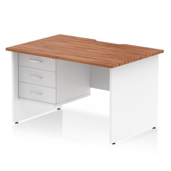 Pulse Scalloped Edge 1200mm Panel End Straight Desk With Single Fixed Pedestal - Image 24