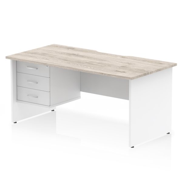 Pulse Scalloped Edge 1600mm Panel End Straight Desk With Single Fixed Pedestal - Image 21