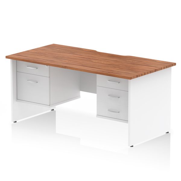 Pulse Scalloped Edge 1600mm Panel End Straight Desk With Two Fixed Pedestal - Image 14