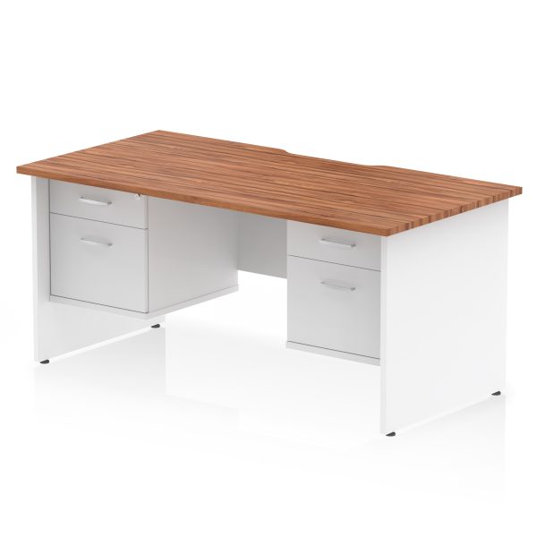 Pulse Scalloped Edge 1600mm Panel End Straight Desk With Two Fixed Pedestal - Image 25