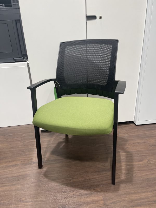 Fast Track - Neptune Mesh Back Meeting Chair - Black seat Pad - Image 2