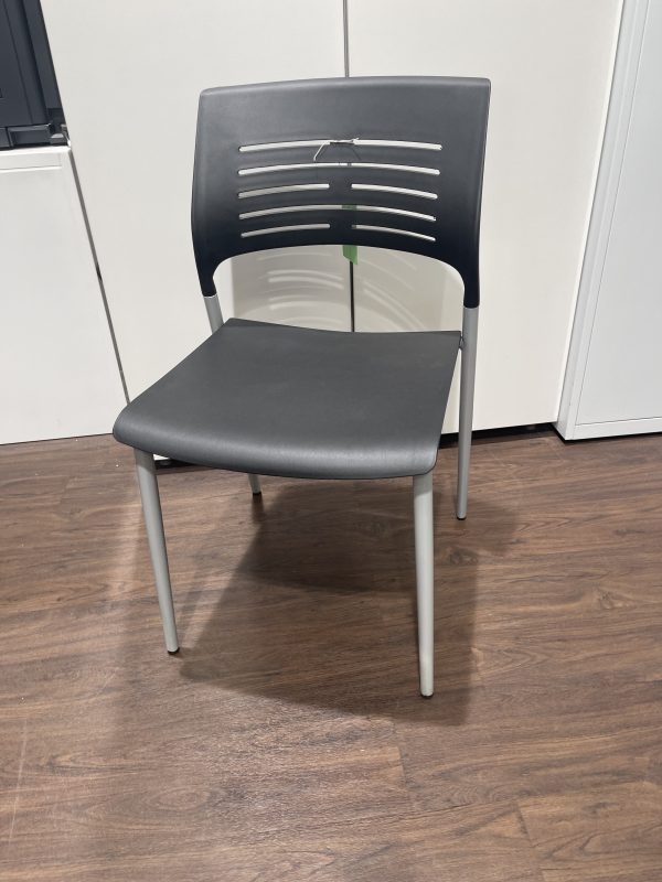 Fast Track - Black Plastic Static Stacking Chair - Image 3