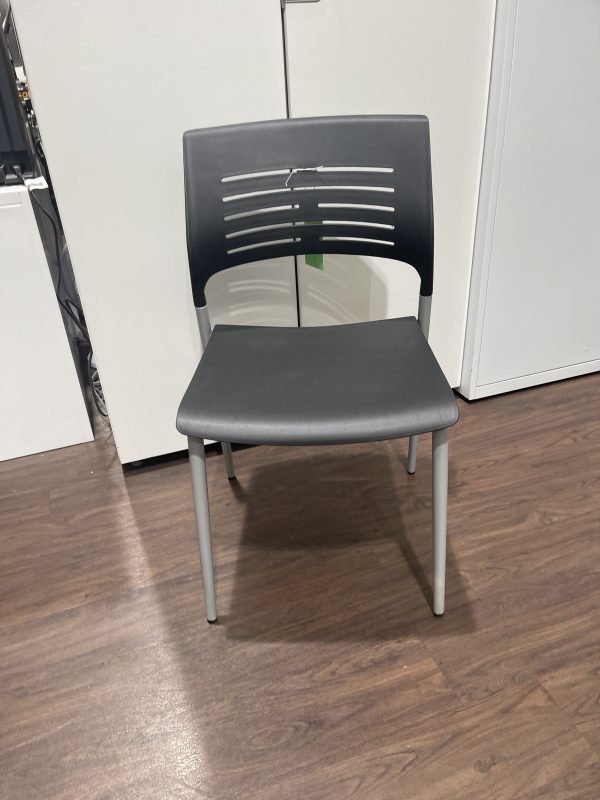 Fast Track - Black Plastic Static Stacking Chair